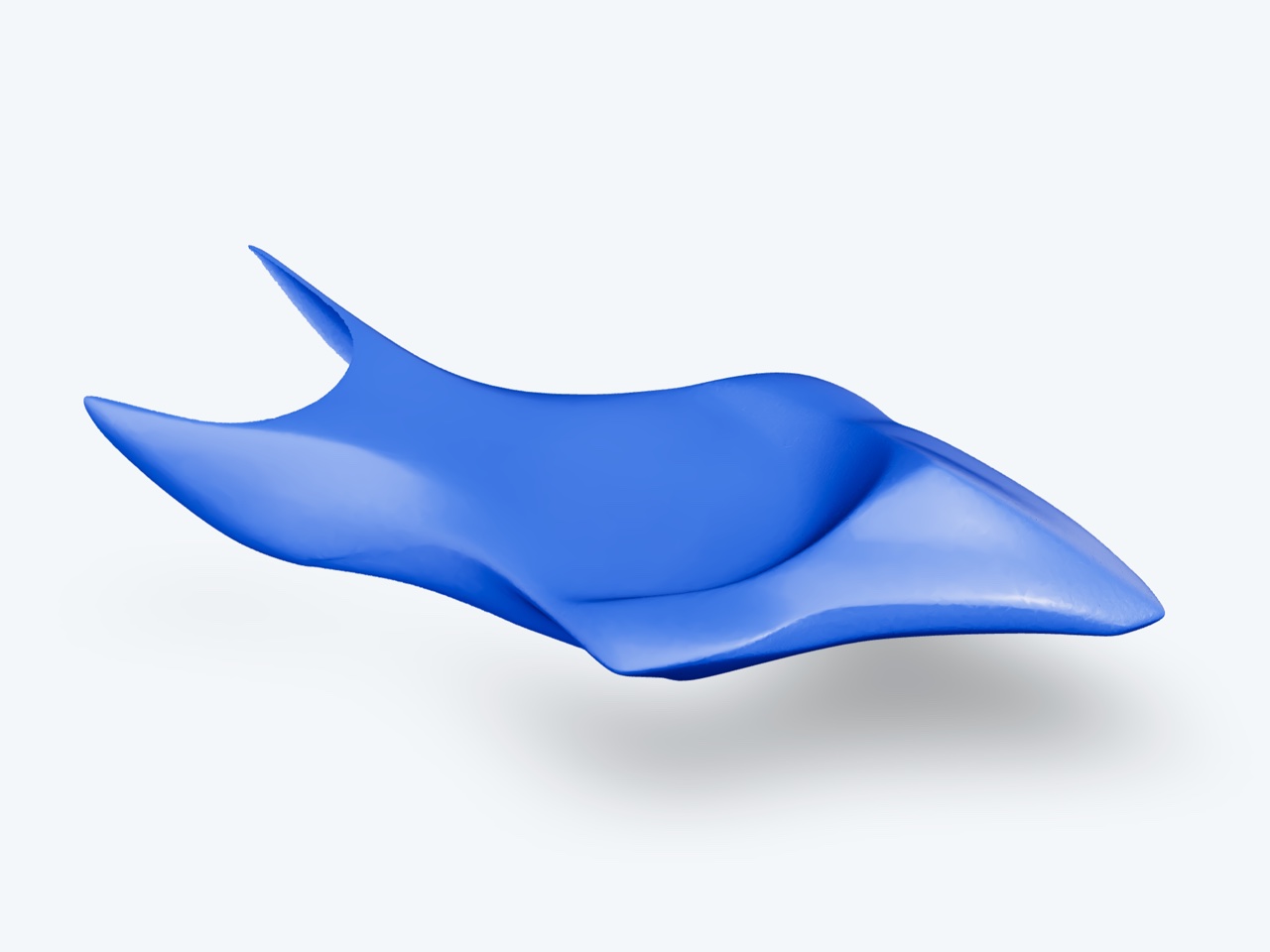 The finished, clean 3D model of the scanned motorcycle seat